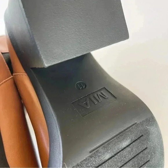 MIA Dru Chelsea Platform Boot Bootie Chunky Block Heel Cognac Size 11 New no box - Picture 11 of 11